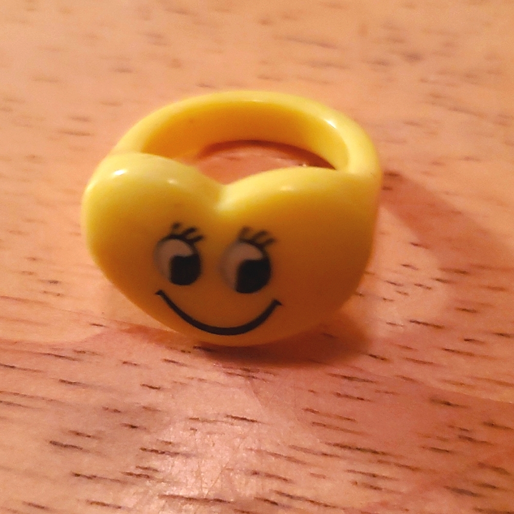 Yellow Smiley Face Kids Ring